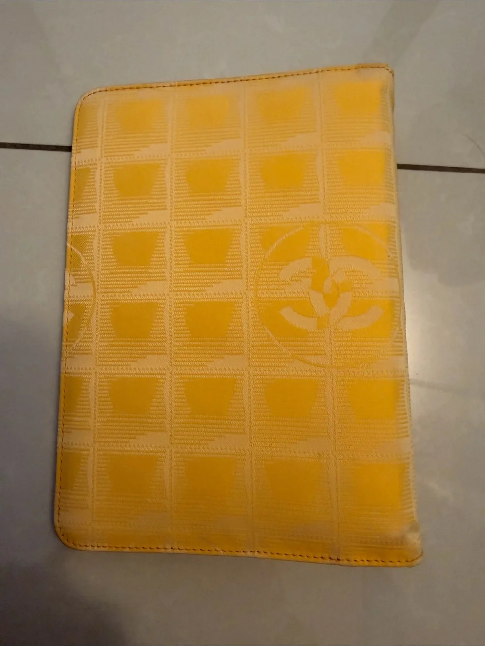 CHANEL Vintage Travel Line Yellow Nylon - 6 Ring Planner Agenda Cover